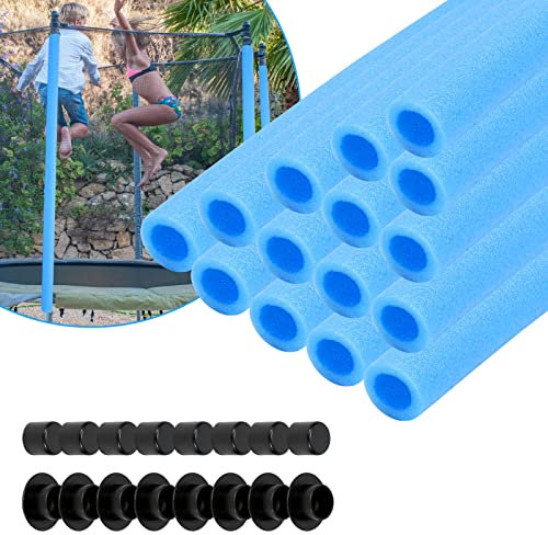 Gimisgu Trampolin Schaumstoff Rohre 92cm Stangenschutz für Gartentrampolin Universal 16x Schaumstoffabdeckung für Gartentrampolin Ersatzteile Zubehör Mit Kappen