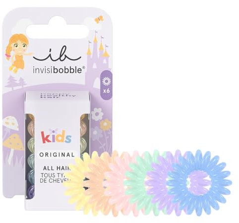 invisibobble Kids Take me to Candyland, Kinder Haargummi Spiral Zopfgummi, Hoher Tragekomfort, Wasserabweisend, Perfekt für Kinder, Bunte Regenbogenfarben, 6 Stück, 1 stück (6er Pack)