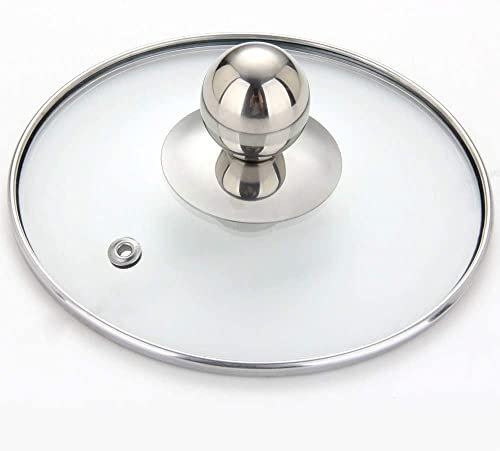 Couvercle de Casserole Remplacement Universel Couvercle de Casserole en Verre Transparent Visible Couvercle Rond poêles à Frire Wok remplacer Les couvercles de Casserole (21 cm)
