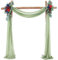 Hochzeit Bogen Sheer Draperie Hintergrund, 600x75cm Voile Vorhang Chiffon Drapierung Stoff, Tüllstoff Vorhänge Arbor Draperie für Hochzeitszeremonie Empfang Party Deckendekor, Salbei Grün, 1 Panel