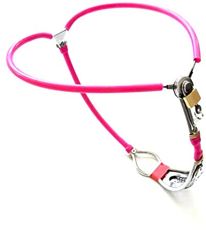 ZTHBYSB Damen Edelstahl Y-Art Keuschheitsgürtel Bondage Unsichtbare Unterhose Keuschheitsschloss mit Defäkationsloch Keuschheitskäfig für Frau Privacy Spiel,Rosa,Taille60~70cm