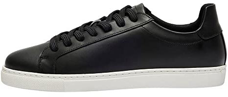 SELETED HOMME Herren SLHEVAN New Leather NOOS O Sneaker, Black, 44 EU