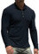 NITAGUT Men's Polo Shirts Long Sleeve Top Casual Slim Fit Golf Shirts Navy Blue, XX-Large