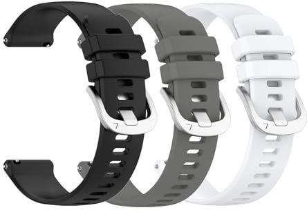 Waekethy Armband für Garmin Venu 3S/Venu 2S, 18mm Silikon Armbänder Einstellbar Sport Ersatzarmband Kompatibel mit Vivoactive 4S/Forerunner 255S/Forerunner 265S Music