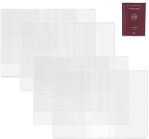 RTRTGS 4pcs Custodie per passaporto trasparenti,Custodie protettive per passaporto,Custodia per passaporto per il nuovo passaporto,Cover passaporto en plastica,Impermeabile,Antistrappo,19x13.5CM