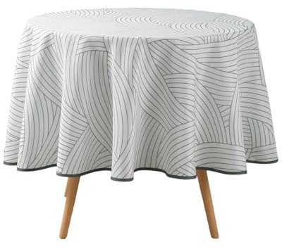 Douceur d'Intérieur Nappe Ronde (Diamètre 180 cm) Linea, Polyester Imprimé