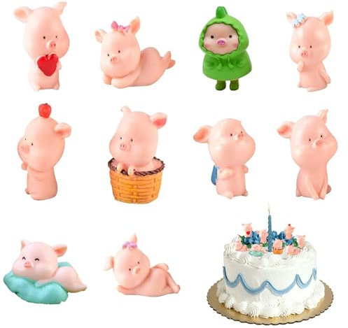 10 Stück Glücksbringer Silvester,Glücksschwein Silvester Glücksbringer 2025,Glücksschweinchen Klein Glücksbringer Neujahr,Glücksbringer Schwein Neujahrsgeschenke Silvester Tischdeko