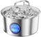 TOMXCUTE Fontaine à Eau pour Chats 3,2L en Acier Inoxydable - Distributeur d'eau avec Fenêtre de Niveau - Fontaine à Eau pour Chat avec Filtre - Fontaine Eau Chat Silencieuse