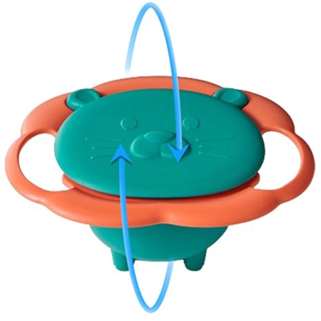 VENCENTE Spill Resistant Gyro Bowl - Toddler Gyro Rotating Bowl,360 Degree Rotate Spill-Proof Bowl, Toddler Bowls for Kids, Boys, Girls
