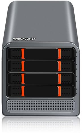MNBOXCONET Mini PC NAS Server Octa-Core N305 4 Bay,3-in-1 Micro PC Computer DDR5 32GB RAM 2TB NVMe SSD, SPK/MIC, Dual 2.5GbE i226V LAN Soft Router, Hot Swapping HTPC Network Sicherheit
