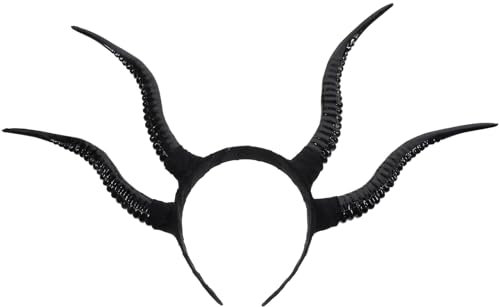 Holibanna Halloween-stirnband Teufelshörner Groß Schwarz Simulationshorn Kopfbedeckung Für Erwachsene Jungen Und Mädchen