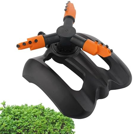 Arroseur de jardin pour grandes surfaces, arroseur rotatif pour le jardin, système d'arrosage rotatif à 360 ° – Couche d'eau uniforme, zone de pulvérisation de 30 pieds, arroseur de jardin, 3 bras de