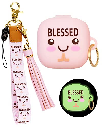 for Beats Fit Pro Case Cover with Wristlet Keychain, Cute Luminous Beats Fit Pro Case YOPICKERN Silicone Earbuds Case with Wrist Key Lanyard for Beats Fit Pro 2021/2022, Gift for Women