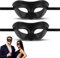 JIEYAO 2 Stück Venezianische Schwarz Maske, Herren Maskerade Masken Damen Gesichtsmaske Maskenball Retro Augenmaske Klassische Zorrostyle Masken Kostüm für Kostümball Masquerade Karnevalsparty Cosplay