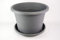 Fuchs Versand 24/7 GmbH Pot de fleurs cylindrique avec soucoupe en différentes couleurs et tailles, couleur : anthracite, diamètre : 60 cm