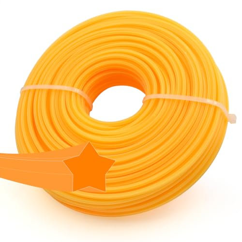 Zeqeey Filo per decespugliatore in nylon a forma di stella, diametro 3,0 mm x 50 m, resistente, ispessito, durevole, cavo di ricambio compatibile con tosaerba universali