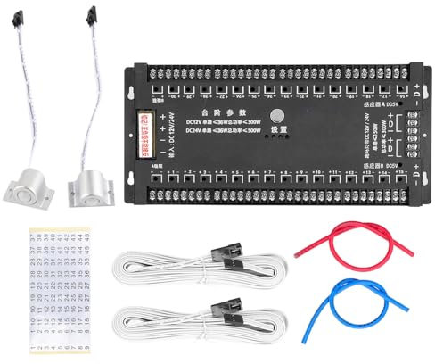 Mavaol Treppenlichter mit Bewegungssensor, einstellbare Helligkeit, 5 Stufen, Controller mit Bewegungserkennung, IP20-Schutz, einfache Einrichtung, für Wege zu Hause und im Hotel