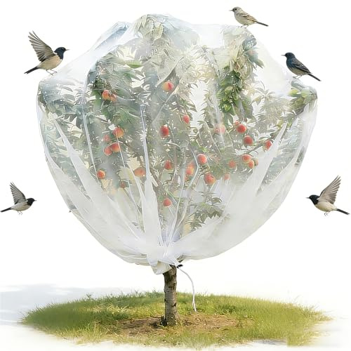 13x13Ft Extra Large Fruit Tree Netting Cover with Zipper & Drawstring, Garden Mesh Netting for Protecting Plants from Birds,Squirrels &Bug,Ultra Fine Weather Resistant Tree Netting
