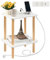 FORAOFUR Petite table d'appoint en bois avec station de charge - Petite table de chevet à 2 niveaux - Pour salon, chambre à coucher, bureau - H 42 x P 32 x l 54 cm - Montage facile - Noir et blanc