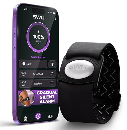 Wearable Silent Alarm Clock, Gradual Vibrating Wake-Up for Heavy Sleepers, Couples, and Students Comfortable Mesh Armband Vibrating Alarm, Improve Sleep, Wake Up On Time Without Disturbing Others