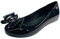 Women's Flat Bow Jelly Office Work School Slip On Comfy Ballerina Shoes (Black/Patent, UK Footwear Size System, Adult, Women, Numeric, Medium, 2)