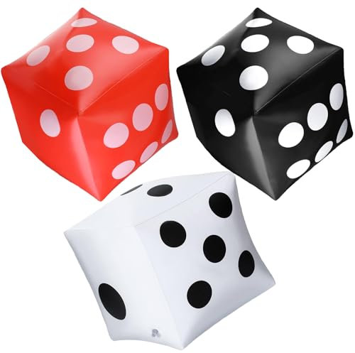 LQTSLFM Aufblasbare Würfel 3 Stück Riesige Aufblasbare Würfel,PVC,Großes Aufblasbares Würfelspielzeug die Poolparty Im Innen- und Außenbereich
