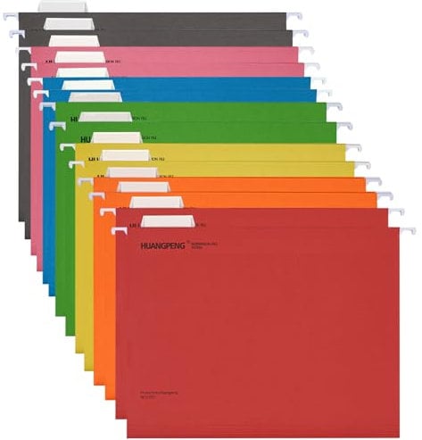 A4 Suspension Files Foolscap Document with Tabs Suspended for Hanging Folders Filing Storage Folders, Pack of 14
