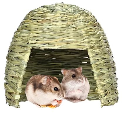 Kaninchenhaus Und Verstecke Grashaus Für Kaninchen Natürliches Grasversteck Aus Natürlichem Gras Betthütte Für Meerschweinchen Spielzeugspielhaus Für Kaninchen, Meerschweinchen, Kleintiere (L)