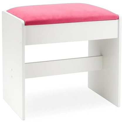 CROWNSHOP Vanity Stool Comfortable Dressing Table Stools Simple Padded Stool Chair for Dressing Table Bedroom Makeup Stools Suitable for Bedroom Piano Piano Pink 45 * 45 * 28.6