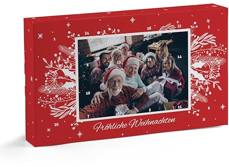 Adventskalender Kiste personalisiert – Weihnachtskalender mit Foto und Namen selbst gestalten – zum Befüllen für Weihnachten 2025 – MOTIV 5