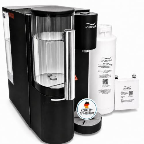 Auftisch Osmoseanlage | 10-fach Filterung | ohne Installation | TÜV-SÜD | inklusive Filter, Wasserfilter Küche, Heißwasserspender, 10-fach Tiefenfilterung, UV-Hygiene, Mineralisierung, TÜV-geprüft