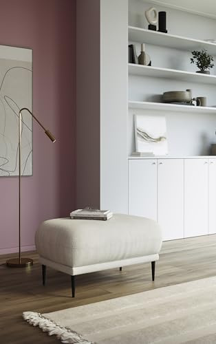 DOMO. collection Polsterhocker Ambo, Hocker, quadratisch, Polsterhocker, Fußhocker, 82 x 82 x 45 cm (BxTxH), Creme