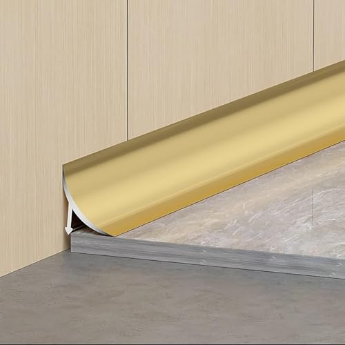 Alu Abschlussprofil–Übergangs-/Kantenprofil für Fliesen Laminat & Parkett Innenecken Sockelleisten & Höhenausgleich Korrosionsfrei Wasserfest Kratzfest für Wand/Decke/Boden 2 Stück 125cm(Gold)
