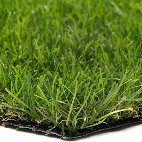 LoviStore Erba Sintetica Prato Erbetta Effetto Reale Spessore 25mm Rotolo Tappeto Drenante Manto Verde Tagliabile Artificiale Resistente per Esterno Balconi Giardino (Verde, 4x10 mt)