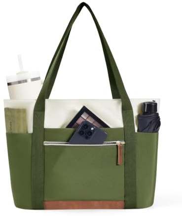 ECOHUB Large Tote Bags for Women, Lightweight Laptop Work Bag with Zipper | Handbag with 15.6 Laptop Compartments Women Shoulder Bag for College Office Travel Shopping