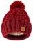 MFAZ Morefaz Ltd Mädchen Winter Beanie Mütze Kinder Groß Pom Pom Style Kids SKI Snowboard (Burgundy Olivia)