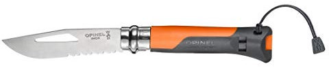 Véritables Couteaux OPINEL Outdoor N° 8 MER-Montagne Made in France (Gris-Orange)