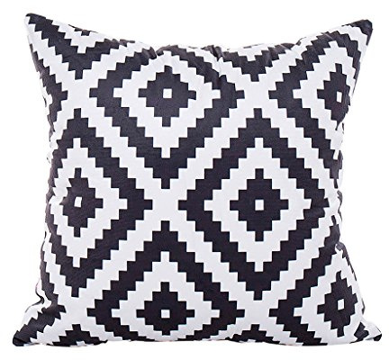 CUIGU Modern Minimalist Striped Plush Pillow Case Geometric Pattern Cushion Cover Black And White Home Decor, 45x45cm