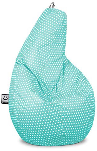 HAPPERS Puff Salón o Dormitorio Estampado Stars Turquesa XL con Relleno Incluido