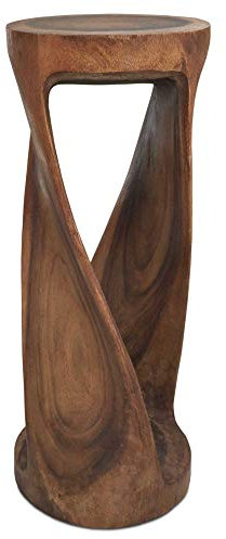 Thaiboo Beistelltisch Blumenständer Säule Hocker Nachttisch Blumensäule Dekoelement Akazienholz gewachst aussergewöhliches Design (13411 - Höhe 70cm)