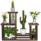 Yaheetech Blumenregal aus Holz, Pflanzenregal Balkon, Pflanzentreppe mehrstöckig, Blumentreppe 4 Ebenen, Holzregal 95 x 25 x 73 cm