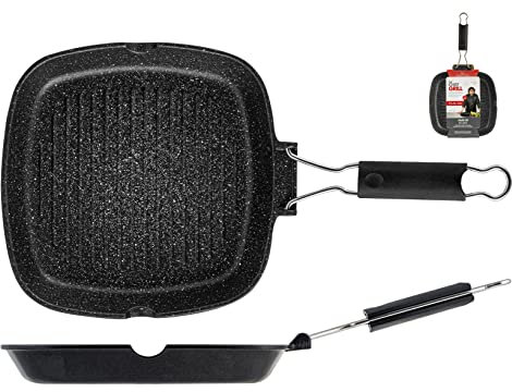 H&H 3713026 Bistecchiera Borghese The Chef Grill, Alluminio, cm 26