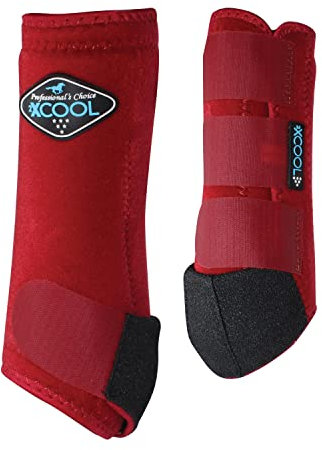 Professional's Choice 2XCOOL Sport-Medizin-Hufstiefel, schützendes und atmungsaktives Design für ultimativen Komfort, Haltbarkeit und Kühlung bei aktiven Pferden, 2 Stück, Purpurrot, Größe L