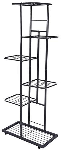 lyrlody - Soporte para maceta de flores de diseño vertical, 6 niveles, estantería de flores de hierro, portamacetas, soporte para maceta de plantas