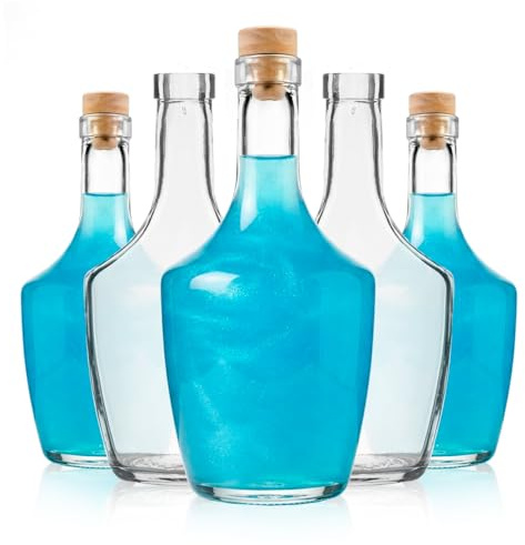 SUPERBUTELKI.PL Glasflaschen 500ml zum befüllen Koneser 5 Stücke,Glass Beverage Bottles - Leere Glasflaschen Zum Befüllen, Deko Fläschchen, Elegantes Und Modernes Glas