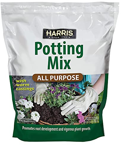 Harris All Purpose Premium Potting Soil Mix with Worm Castings and Other Nutrients, 4 Quarts