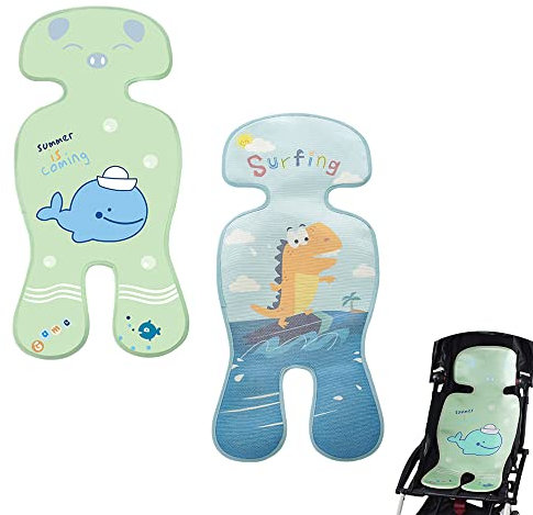 Jooheli Atmungsaktive Sommer Sitzeinlage, Baby Sitzauflage Sommer für Kinderwagen, Babyschale, Schale Buggy und Autositz für Baby und Kinder Matte, 2 Stücke