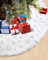 Maxesla Copri Base Albero Natale con Argento Paillettes, 90cm Tappeto Albero di Natale, Gonna Albero di Natale Bianca di Pelliccia Bianco Tappeto Albero da Letto Soggiorno Hotel, Base Albero Natale