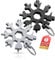 CUQOO 18-in-1 Snowflake Multi-Tool Keyring 2pcs – Stainless Steel Pocket Tool with Screwdrivers, Bottle Opener, Gift for Men & Women, Stocking Fillers, DIY, Camping & Christmas