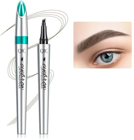 Eyebrow Pencil - Tattoo Eyebrow Pen with Fork Tip Long-lasting,Waterproof & Longwearing Eyebrow Pen for Natural Hair Like Defined Brows (Dark brown)